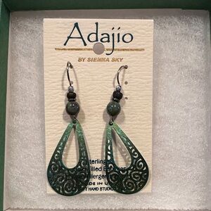 Sienna Sky Green Swirl Teardrop Earrings